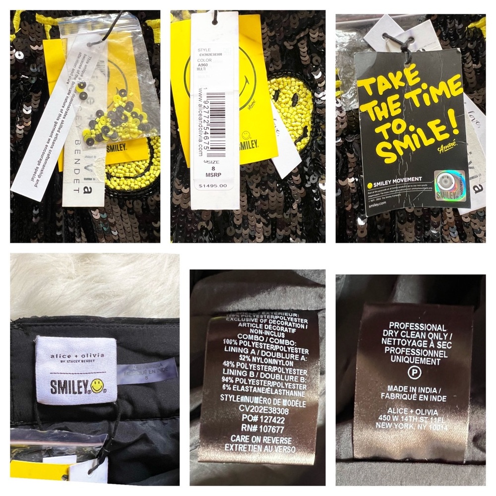 New! ALICE + OLIVIA Smiley Limited Edition Tina Sequin Gown Maxi Skirt - Picture 15 of 16